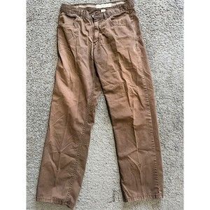 PD&C Pants Mens 32 x 30 Brown Casual Chino Flat Front Chino Pants  Distressed